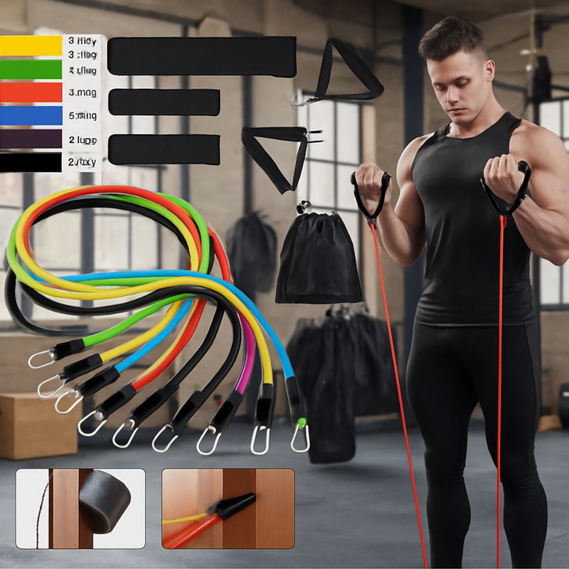 Kit 11 Elásticos Extensores - Treino Completo | Viva Fit